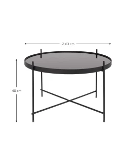 Mesa De Centro Redonda Cupid, Tablero De Vidrio Extraible