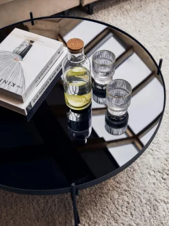 Mesa De Centro Redonda Cupid, Tablero De Vidrio Extraible