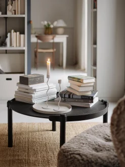 Mesa De Centro Redonda De Madera De Roble Woody