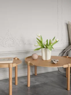 Mesa De Centro Redonda De Madera De Roble Woody