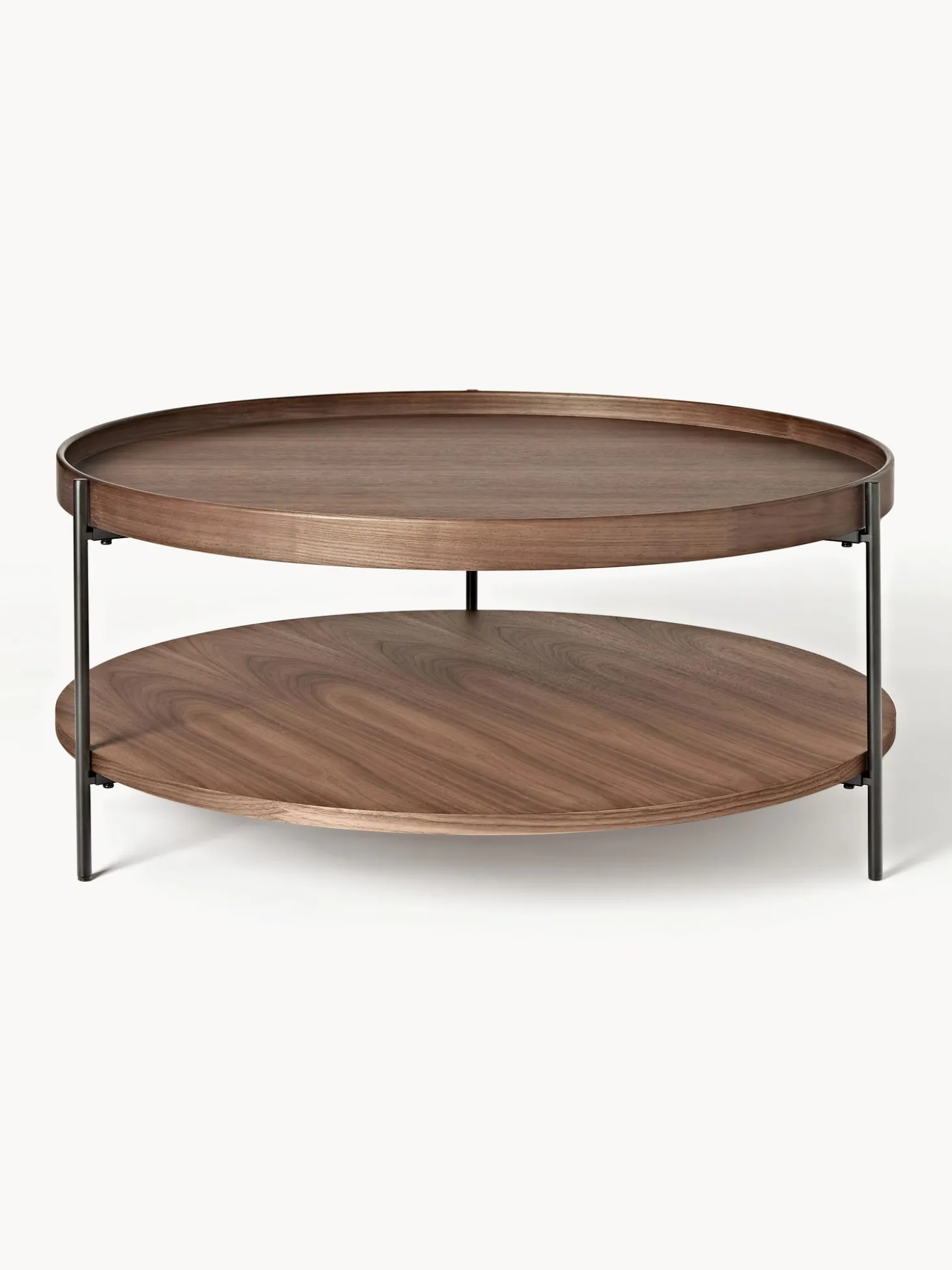 Mesa De Centro Redonda Grande De Madera Renee