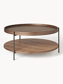 Mesa De Centro Redonda Grande De Madera Renee