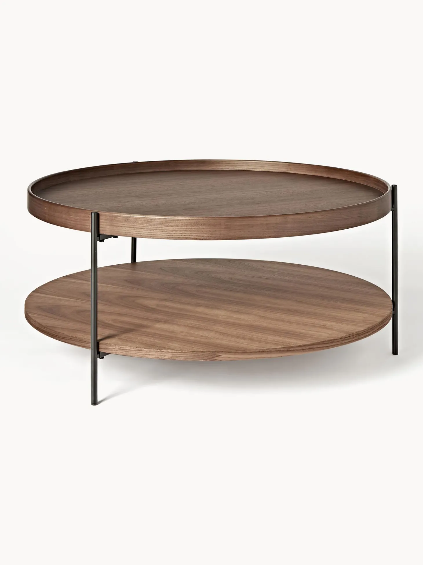 Mesa De Centro Redonda Grande De Madera Renee