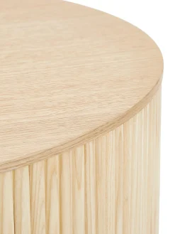 Mesa De Centro Redonda Nele, Con Espacio De Almacenamiento