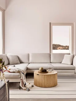 Mesa De Centro Redonda Nele, Con Espacio De Almacenamiento