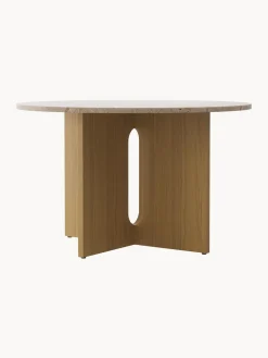 Mesa De Comedor Androgyne, Tablero De Piedra Arenisca, O 120 Cm