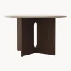 Mesa De Comedor Androgyne, Tablero De Piedra Arenisca, O 120 Cm