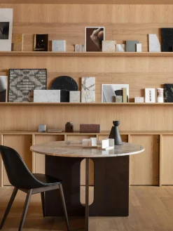 Mesa De Comedor Androgyne, Tablero De Piedra Arenisca, O 120 Cm