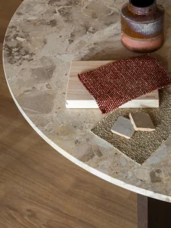 Mesa De Comedor Androgyne, Tablero De Piedra Arenisca, O 120 Cm