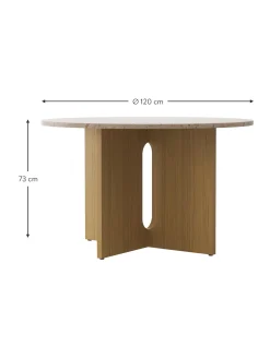 Mesa De Comedor Androgyne, Tablero De Piedra Arenisca, O 120 Cm