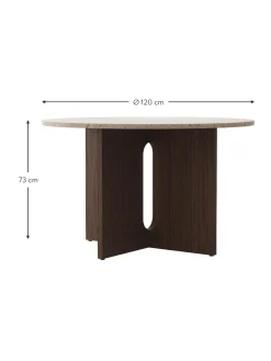 Mesa De Comedor Androgyne, Tablero De Piedra Arenisca, O 120 Cm