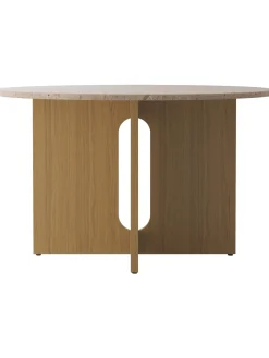 Mesa De Comedor Androgyne, Tablero De Piedra Arenisca, O 120 Cm