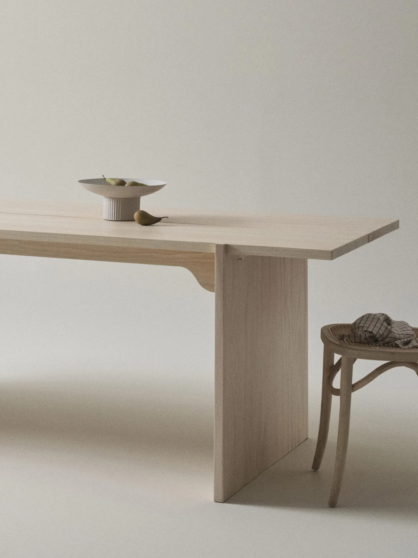 Mesa De Comedor De Madera De Pino Tottori, 250 X 84 Cm