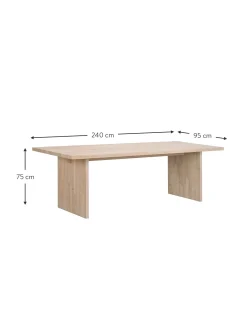 Mesa De Comedor De Madera De Roble Emmett, 240 X 95 Cm
