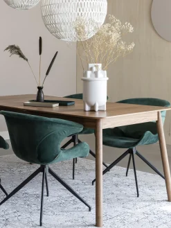 Mesa De Comedor Extensible De Madera De Nogal Glimps, 120- 62 X 80 Cm