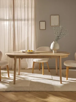 Mesa De Comedor Extensible De Madera De Roble Calary