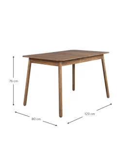 Mesa De Comedor Extensible De Madera De Nogal Glimps, 120- 62 X 80 Cm