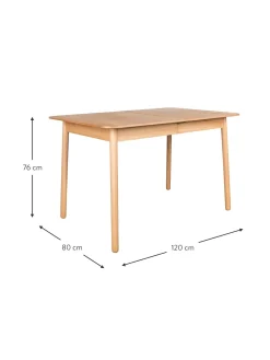 Mesa De Comedor Extensible De Madera De Fresno Glimps, 120-162 X 80 Cm