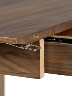 Mesa De Comedor Extensible De Madera De Nogal Glimps, 120- 62 X 80 Cm