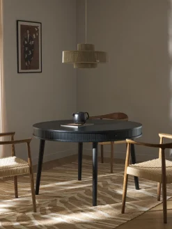 Mesa De Comedor Redonda Calary, Con Espacio De Almacenamiento