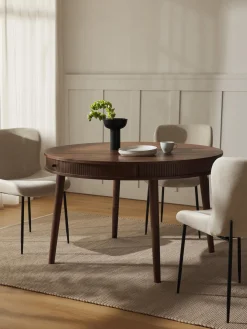 Mesa De Comedor Redonda Calary, Con Espacio De Almacenamiento