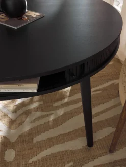 Mesa De Comedor Redonda Calary, Con Espacio De Almacenamiento