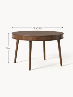 Mesa De Comedor Redonda Calary, Con Espacio De Almacenamiento