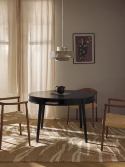 Mesa De Comedor Redonda Calary, Con Espacio De Almacenamiento