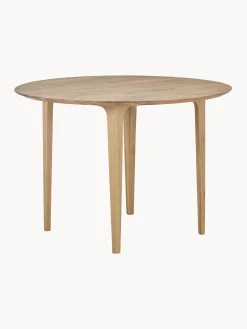 Mesa De Comedor Redonda De Madera De Roble Maciza Archie, O 110 Cm