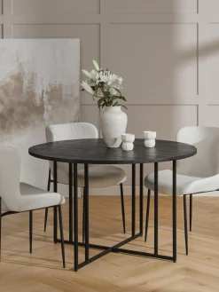 Mesa De Comedor Redonda De Madera De Mango Luca, Tamanos Diferentes