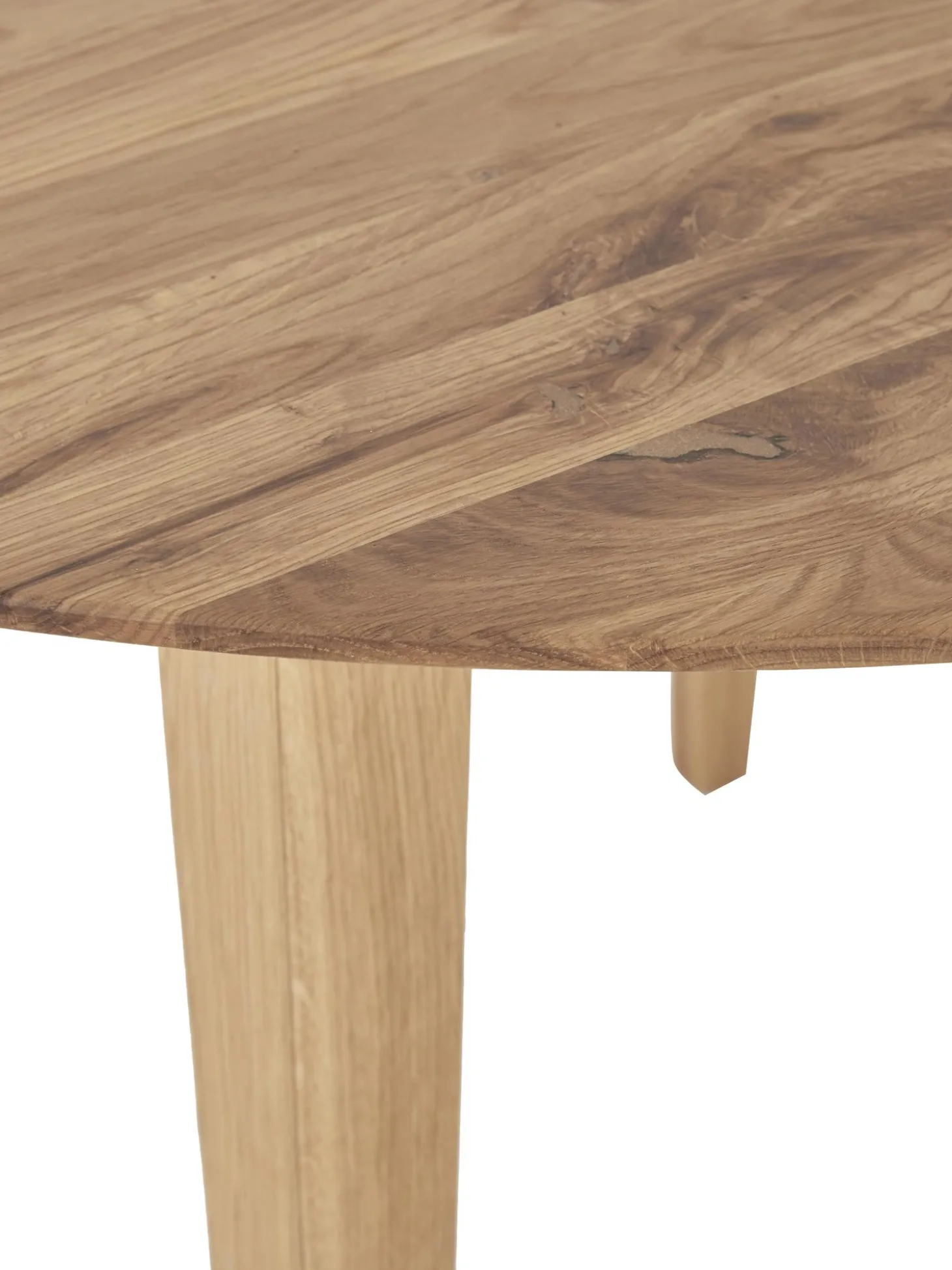 Mesa De Comedor Redonda De Madera De Roble Maciza Archie, O 110 Cm