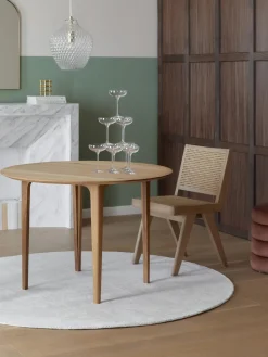 Mesa De Comedor Redonda De Madera De Roble Maciza Archie, O 110 Cm