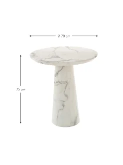 Mesa De Comedor Redonda En Aspecto Marmol Disc