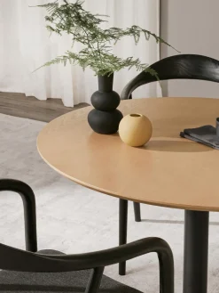 Mesa De Comedor Redonda En Fresno Menorca, O 100 Cm