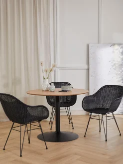 Mesa De Comedor Redonda En Fresno Menorca, O 100 Cm