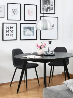 Mesa De Comedor Redondan De Madera De Caucho Yumi, O 115 Cm