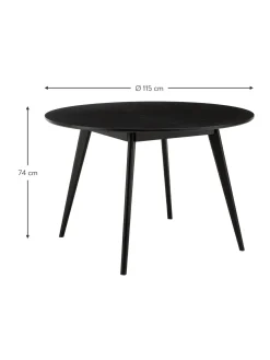 Mesa De Comedor Redondan De Madera De Caucho Yumi, O 115 Cm