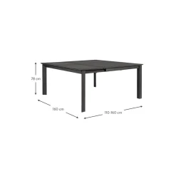 Mesa Para Exterior Extensible Konnor, 110-160 X 160 Cm
