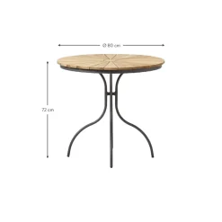 Mesa Redonda Para Balcon Hard & Ellen, Tablero De Madera De Teca
