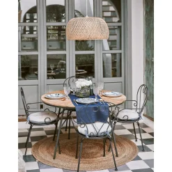 Mesa Redonda Para Exterior De Madera De Teca Hard & Ellen, Tamanos Diferentes