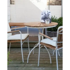 Mesa Redonda Para Exterior Hard & Ellen, Tablero De Madera De Teca