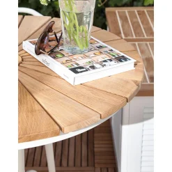 Mesa Redonda Para Exterior Hard & Ellen, Tablero De Madera De Teca