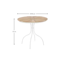 Mesa Redonda Para Exterior Hard & Ellen, Tablero De Madera De Teca