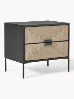 Mesilla De Noche Con Cajones De Madera De Mango Maciza June