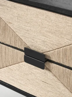 Mesilla De Noche Con Cajones De Madera De Mango Maciza June