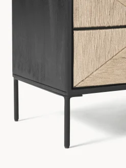 Mesilla De Noche Con Cajones De Madera De Mango Maciza June