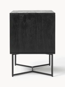 Mesilla De Noche De Madera De Mango Maciza Luca, Con Cajon