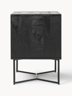 Mesilla De Noche De Madera De Mango Maciza Luca, Con Cajones