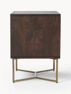 Mesilla De Noche De Madera De Mango Maciza Luca, Con Cajones