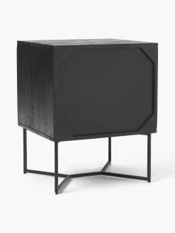 Mesilla De Noche De Madera De Mango Maciza Luca, Con Cajon